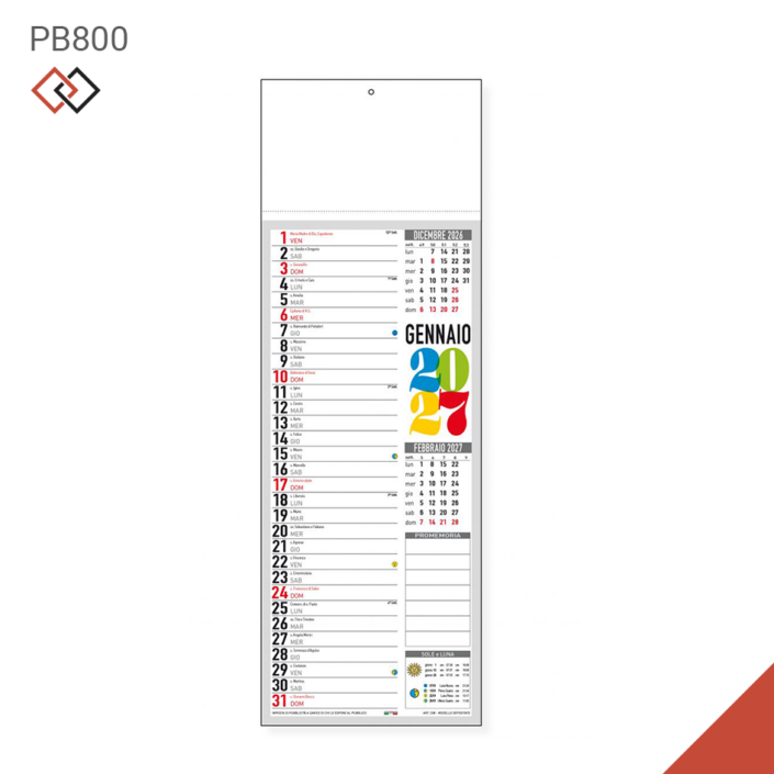 pb800 2027 calendari agende personalizzati