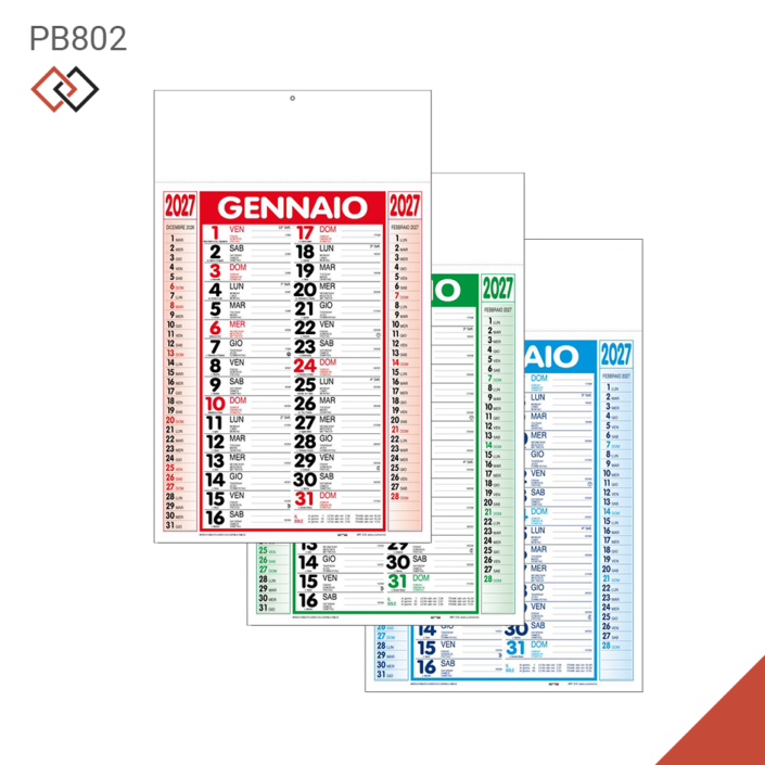 pb802 2027 calendari agende personalizzati